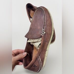 Frye Lewis Venetian Brown  Leather  Loafer Driving Shoes Men's Size 7.5